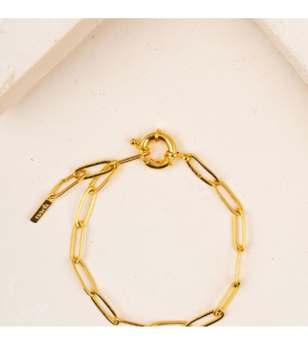bracelet chaine nue laiton doré