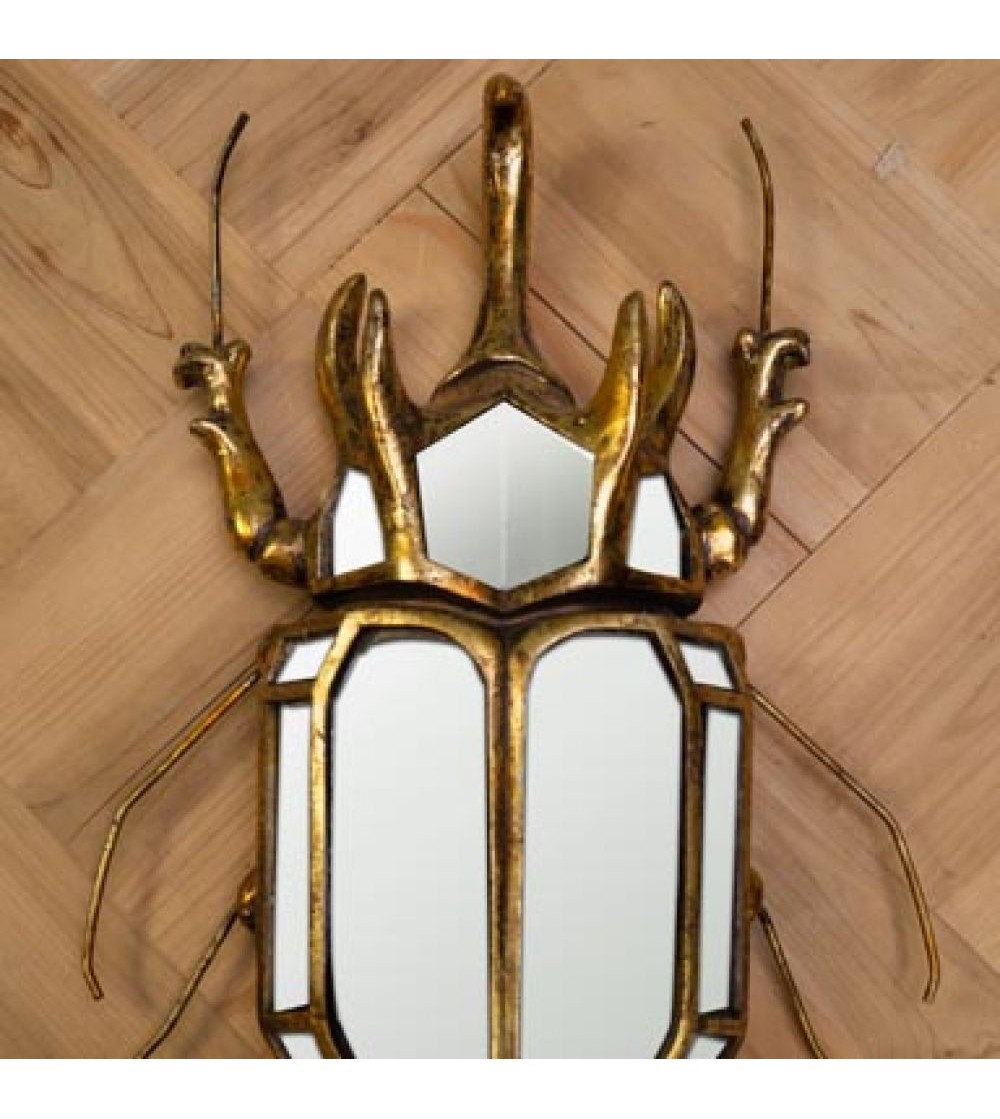 Scarabée rhinocéros mural et miroirs