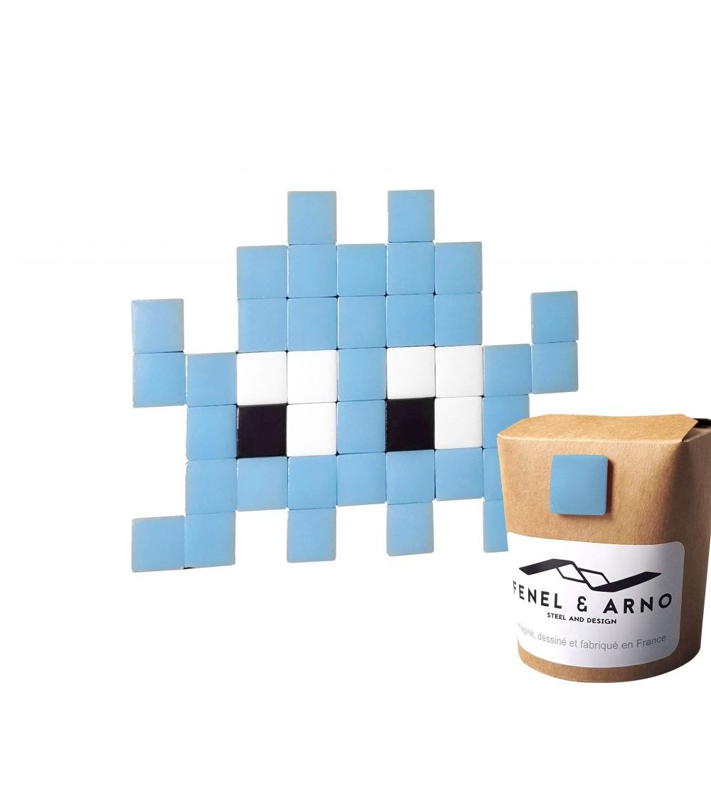 Invader pixel outdoor verre L25xH23cm
