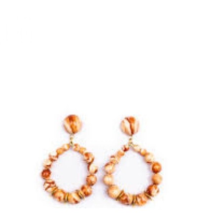 BO larges perles terracotta marbré