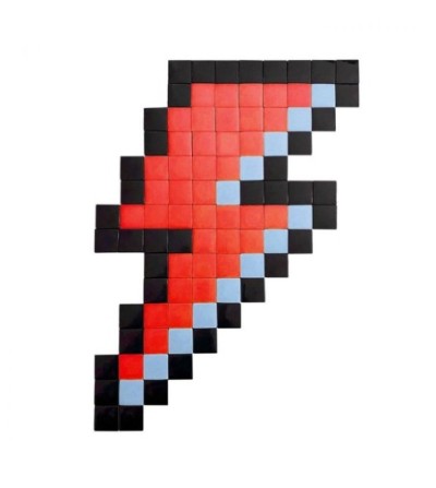 Invader éclair rouge 23x33cm