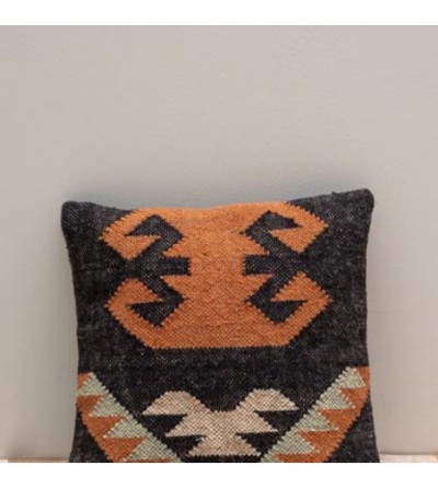 Coussin kilim brun orange 40x40