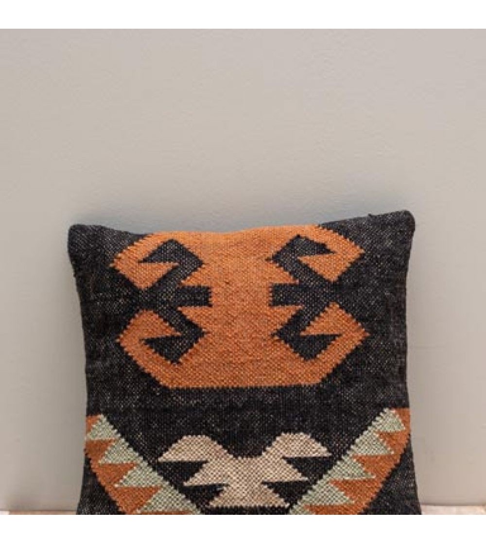 Coussin kilim brun orange 40x40