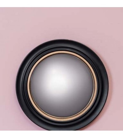 Miroir convexe bord doré 43cm (30)