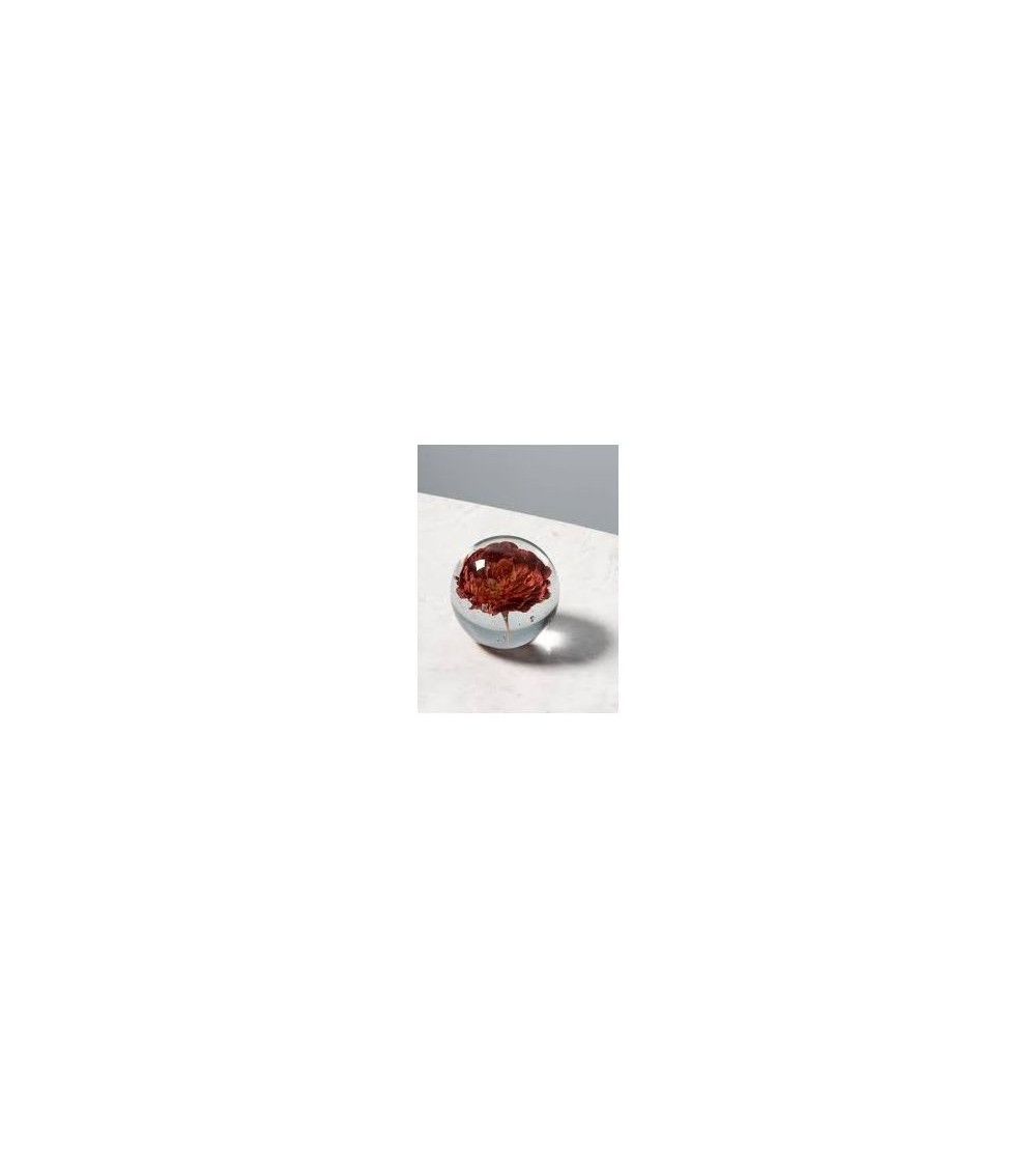 Presse papier fleur bicolore rouge
