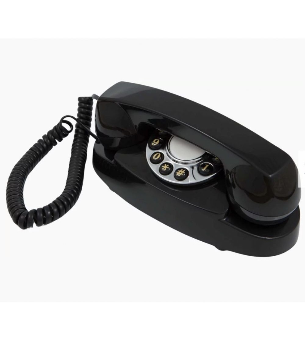 Téléphone à bouton poussoir noir Audrey