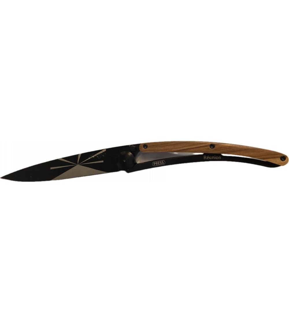 Couteau Drapeau Réunion Deejo, 37g