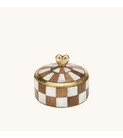 Boîte circus à damier bois et blanc
