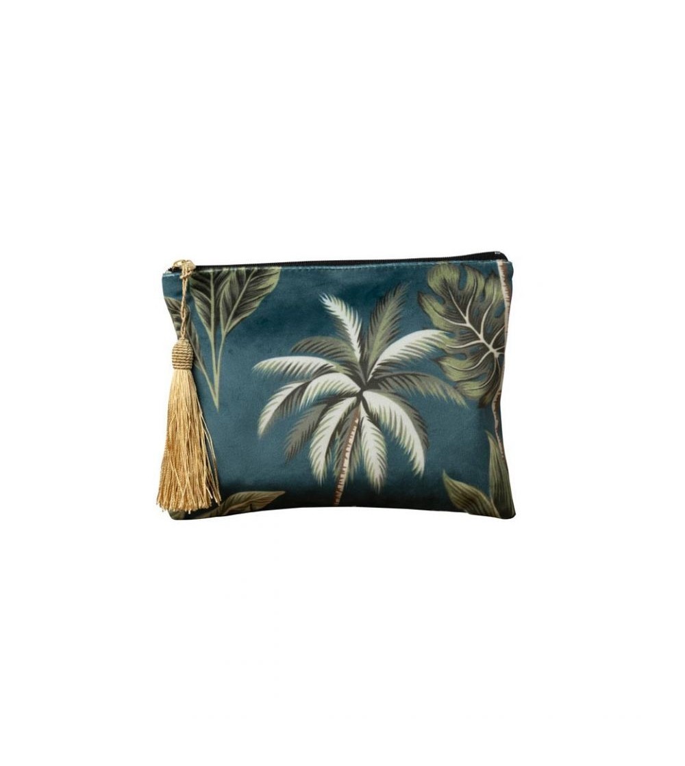 Pochette palmier et pompon or