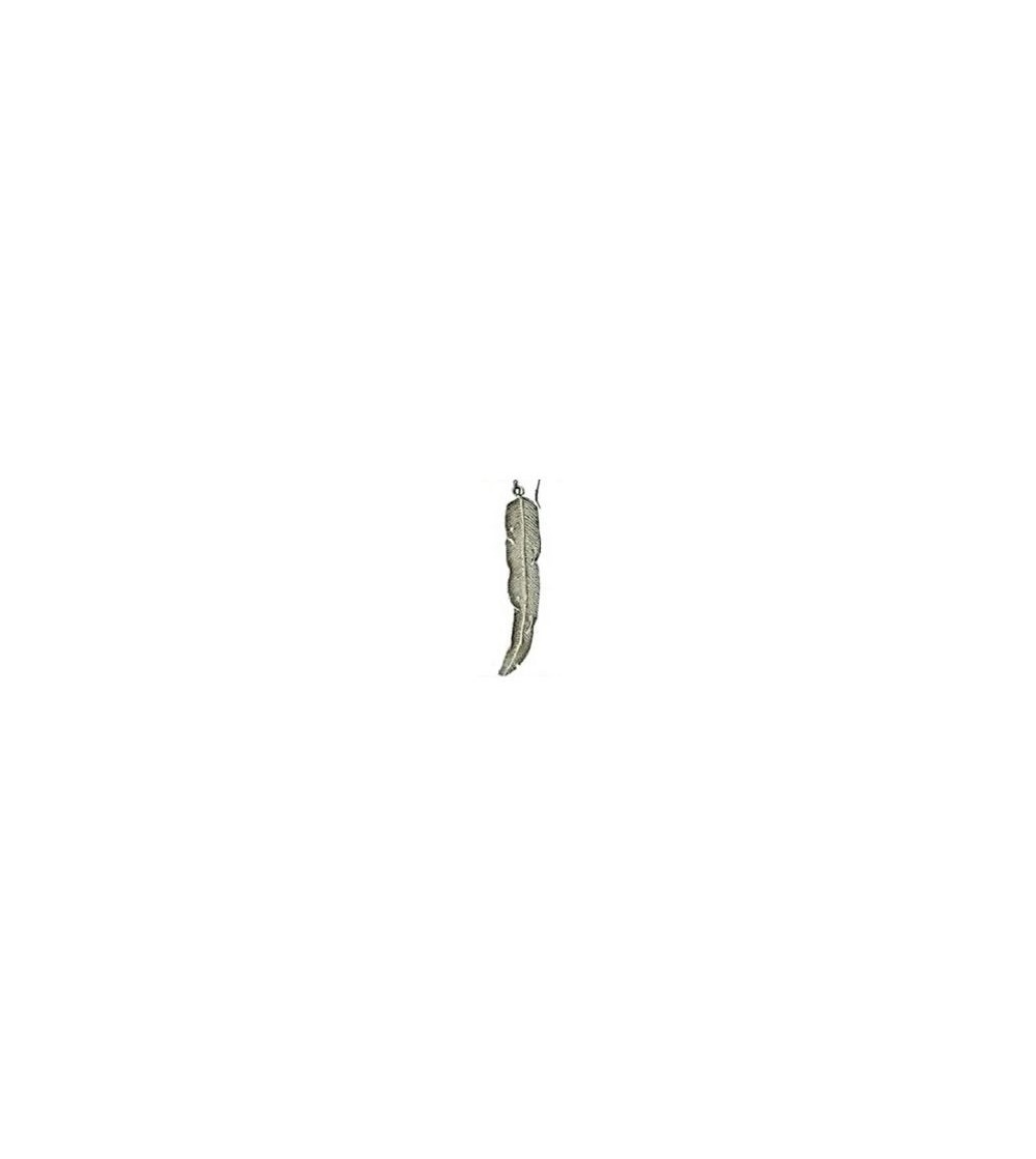 Boucles d'oreille plume argent