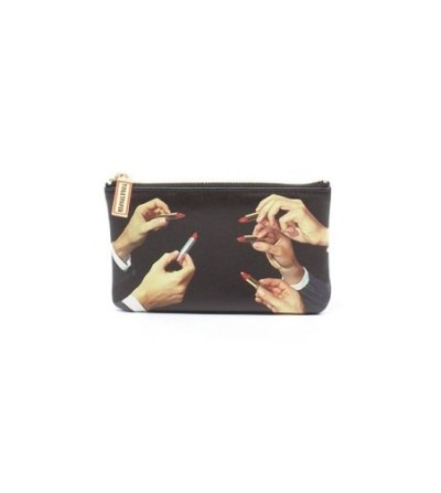 Trousse plate "Lipstick black"