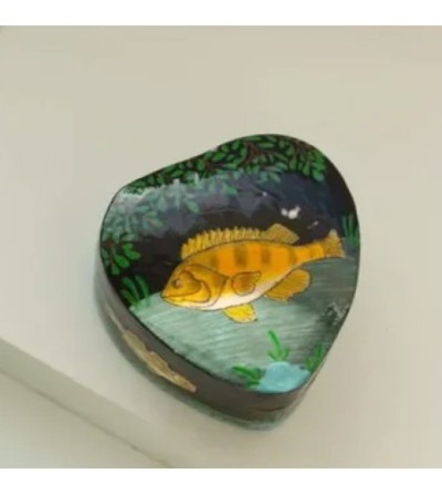 boite coeur en bois poisson