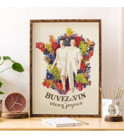 Affiche "Buvez du vin, vivez joyeux"