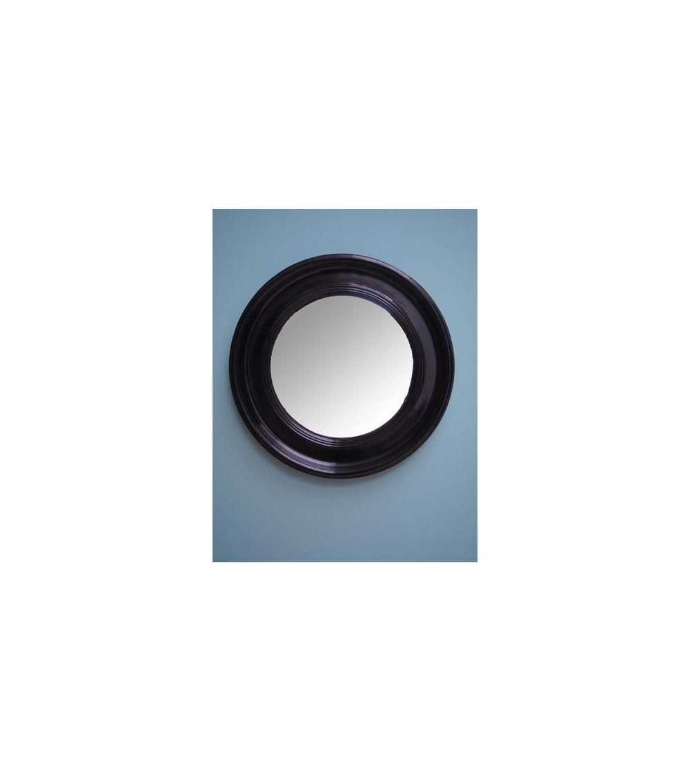 miroir convexe laque noir 58cm