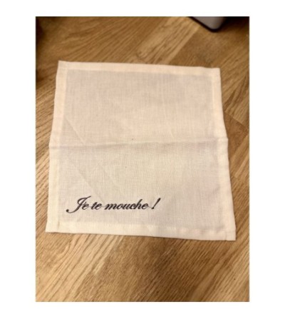 Mouchoir brodé - Je te mouche!