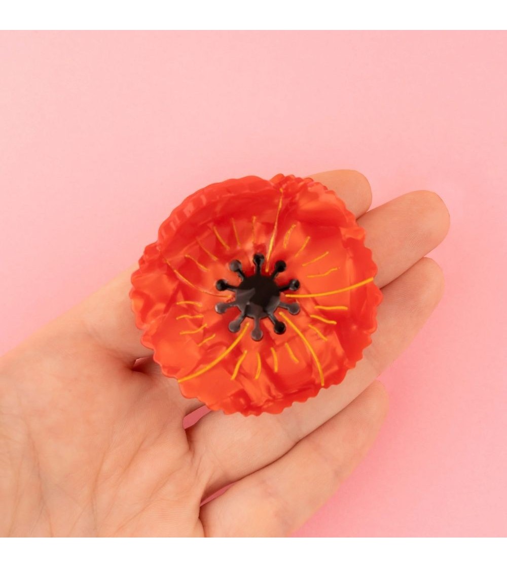 Pince à cheveux coquelicot