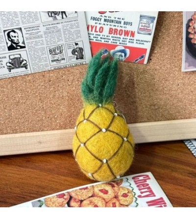 Porte-clef ananas en feutrine